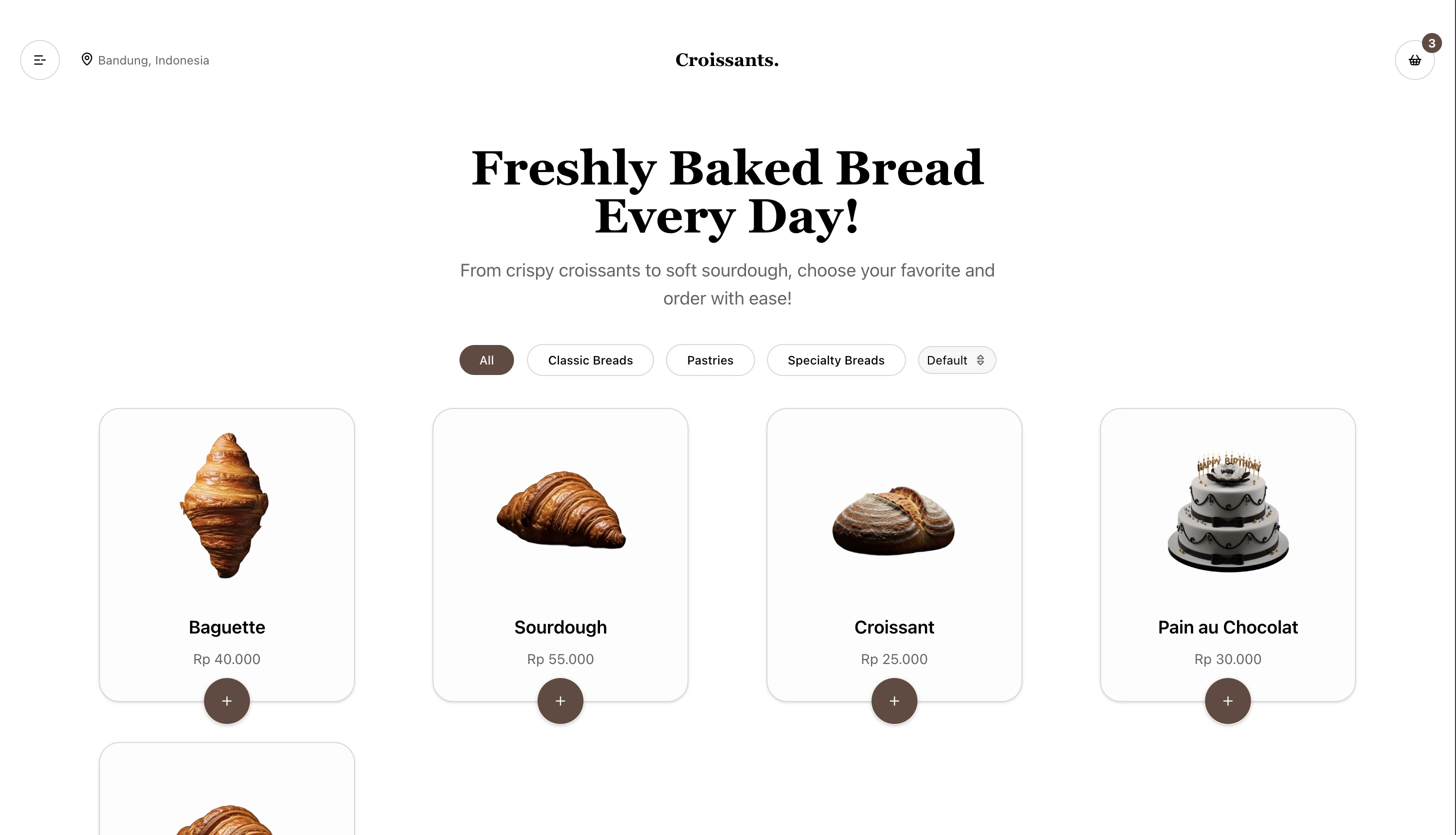 Preview dari proyek Toko Roti Breaday