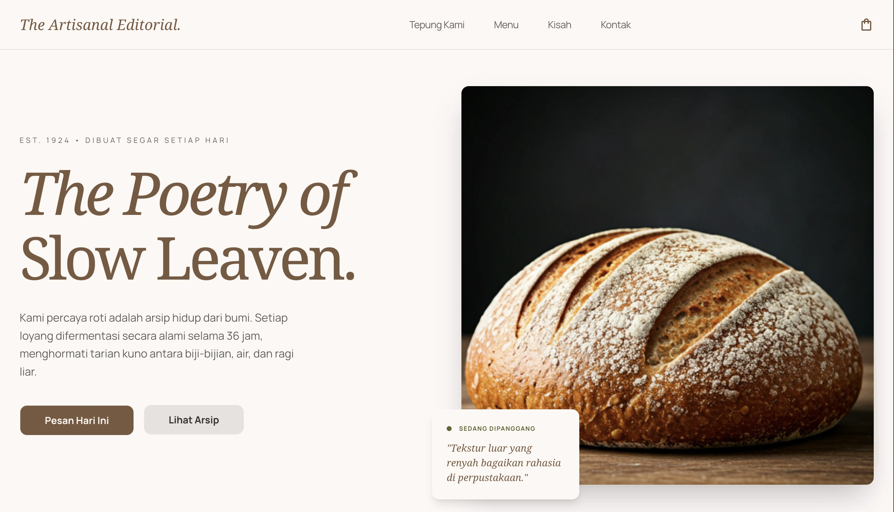 Preview dari proyek Toko Roti Nusantara